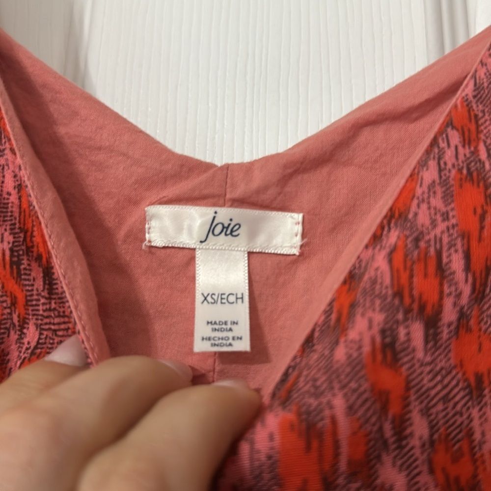 Joie Red Tea Rose Printed Bondi Tiered Cotton Summer Boho Midi Dress - Picture 4 of 6